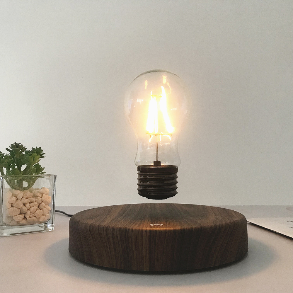 Floating Nightstand With Led Light - Magnetic Levitation Lamp Creativity Floating Glass