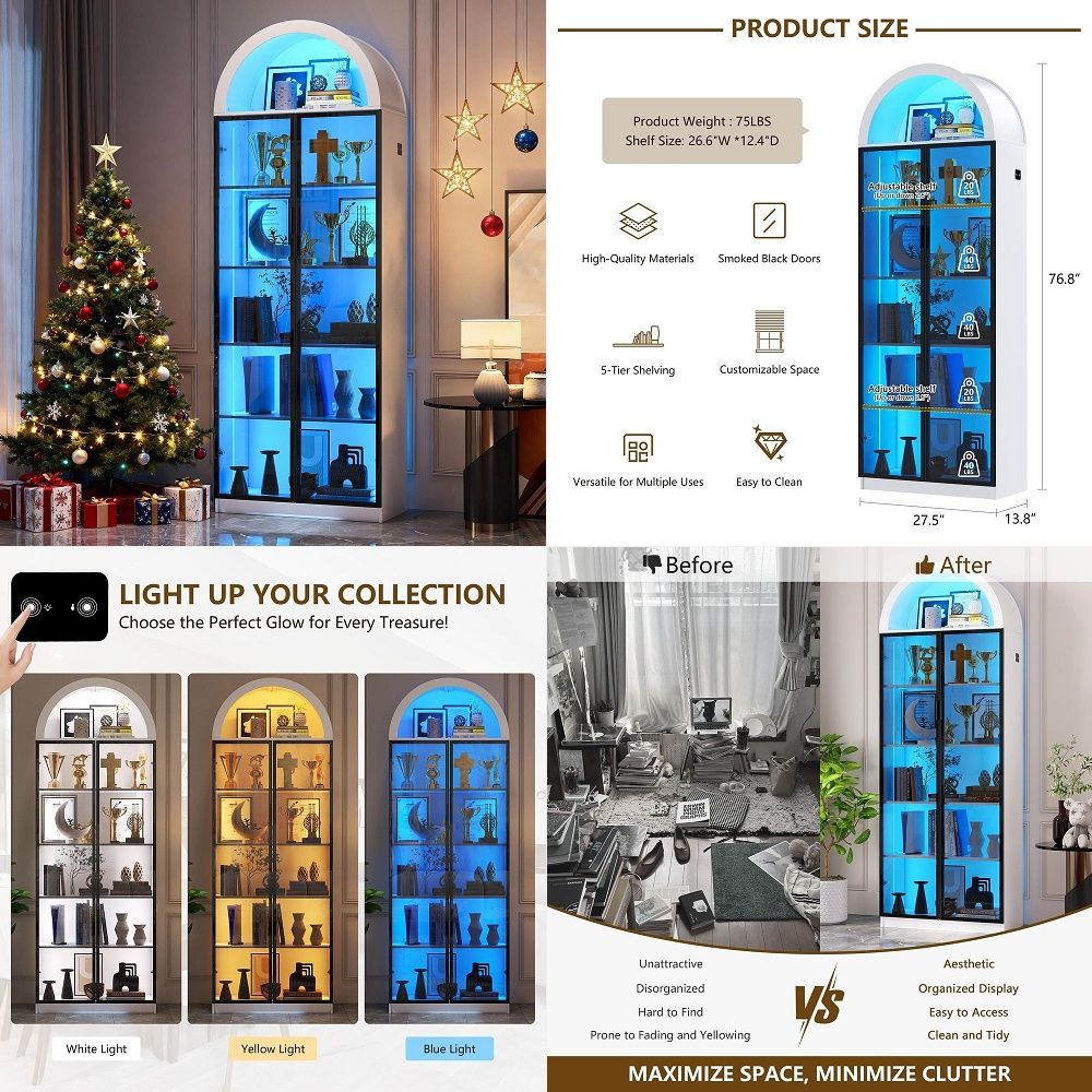 Storage - Display Cabinet with Doors and Adjustable