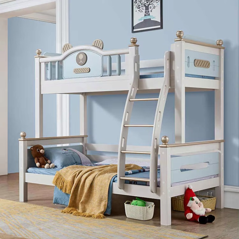 Modern Simple Solid Wood Multi - Bunk Bed With Stairs And Slide ulasan dan harga