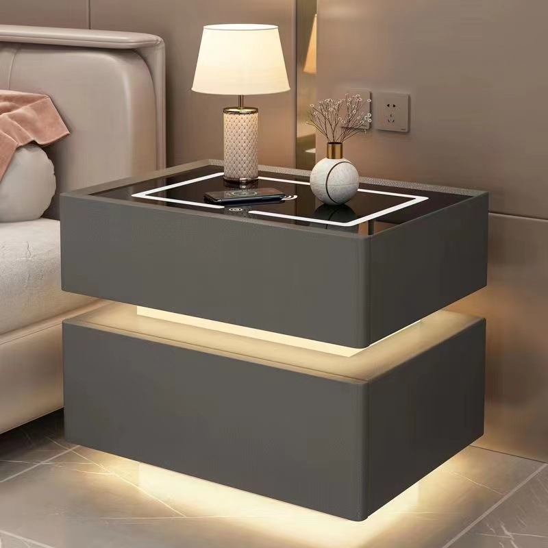 Modern Style Solid Wood Bedsid - Solid Wood Nightstand 2 Drawers ulasan dan harga