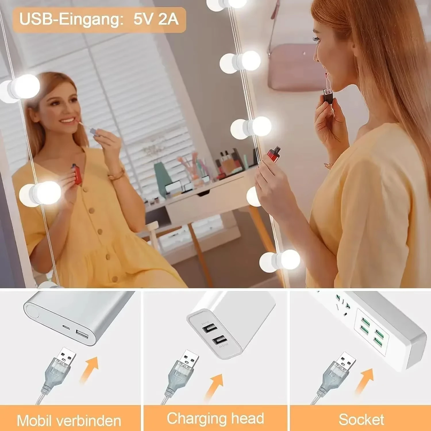 Hollywood Vanity Mirror Lights - Dressing Table Vanity With Lighted Mirror ulasan dan harga