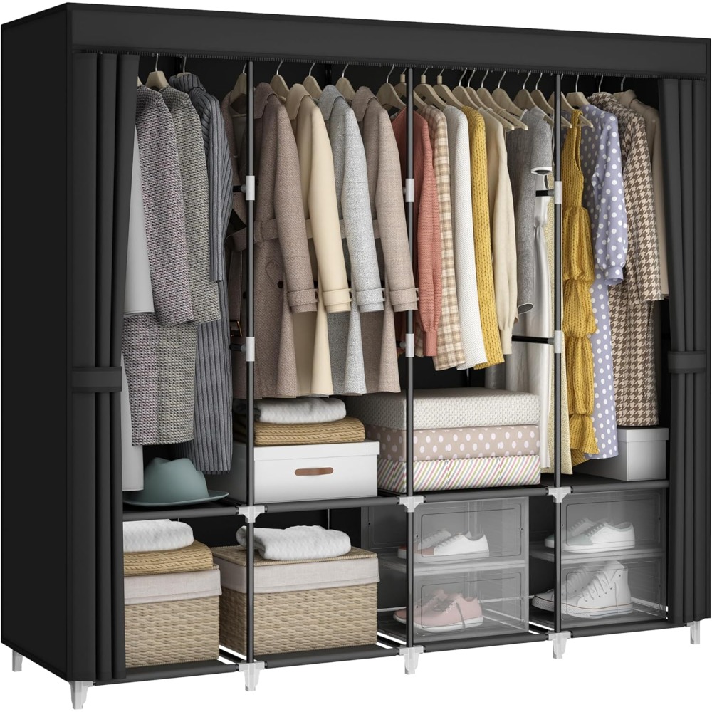 US Shipping Portable Closet Wa - Wardrobe Closet Portable Fabric Cover ulasan dan harga