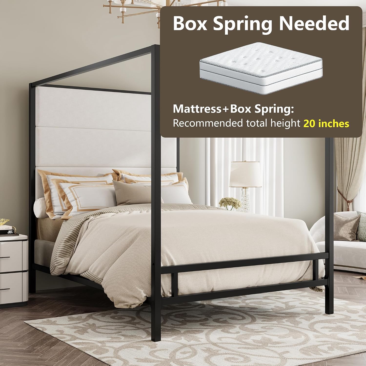 Queen Canopy Bed Frame Metal 4 - Canopy Bed Frame Metal Queen ulasan dan harga