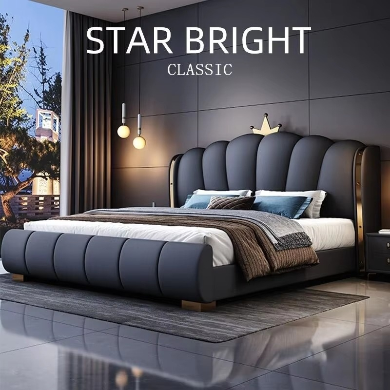 Modern Deluxe Wood Bedroom Fur - King Size Bed Frame With Storage Drawers ulasan dan harga