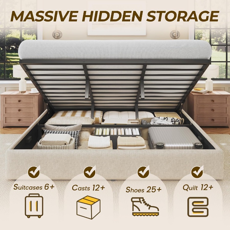 Size Lift Up Storage Bed Frame - Gas Lift Storage Bed Hydraulic ulasan dan harga