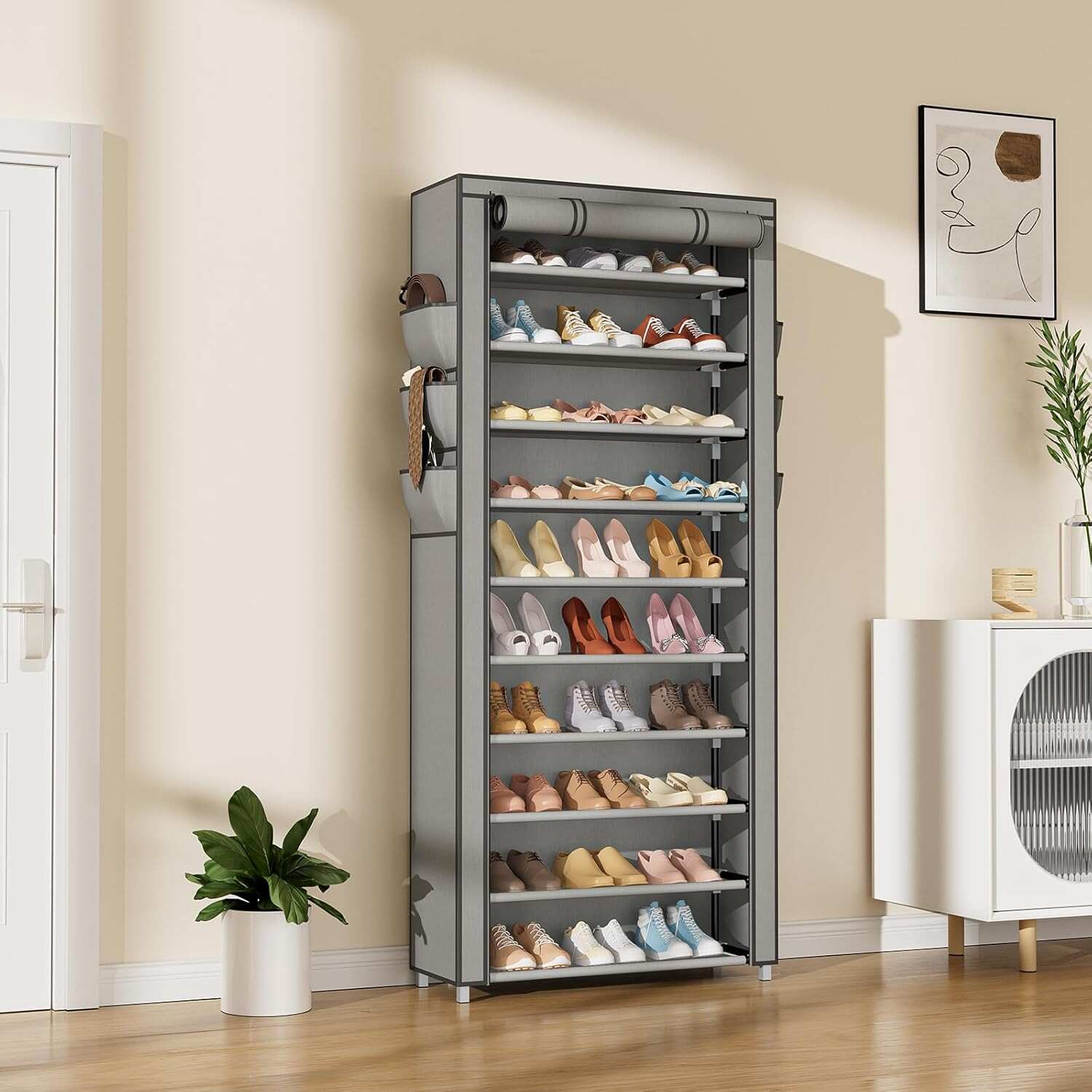 Vertical Narrow Shoe Rack Orga - Shoe Rack Cabinet Narrow Entryway ulasan dan harga